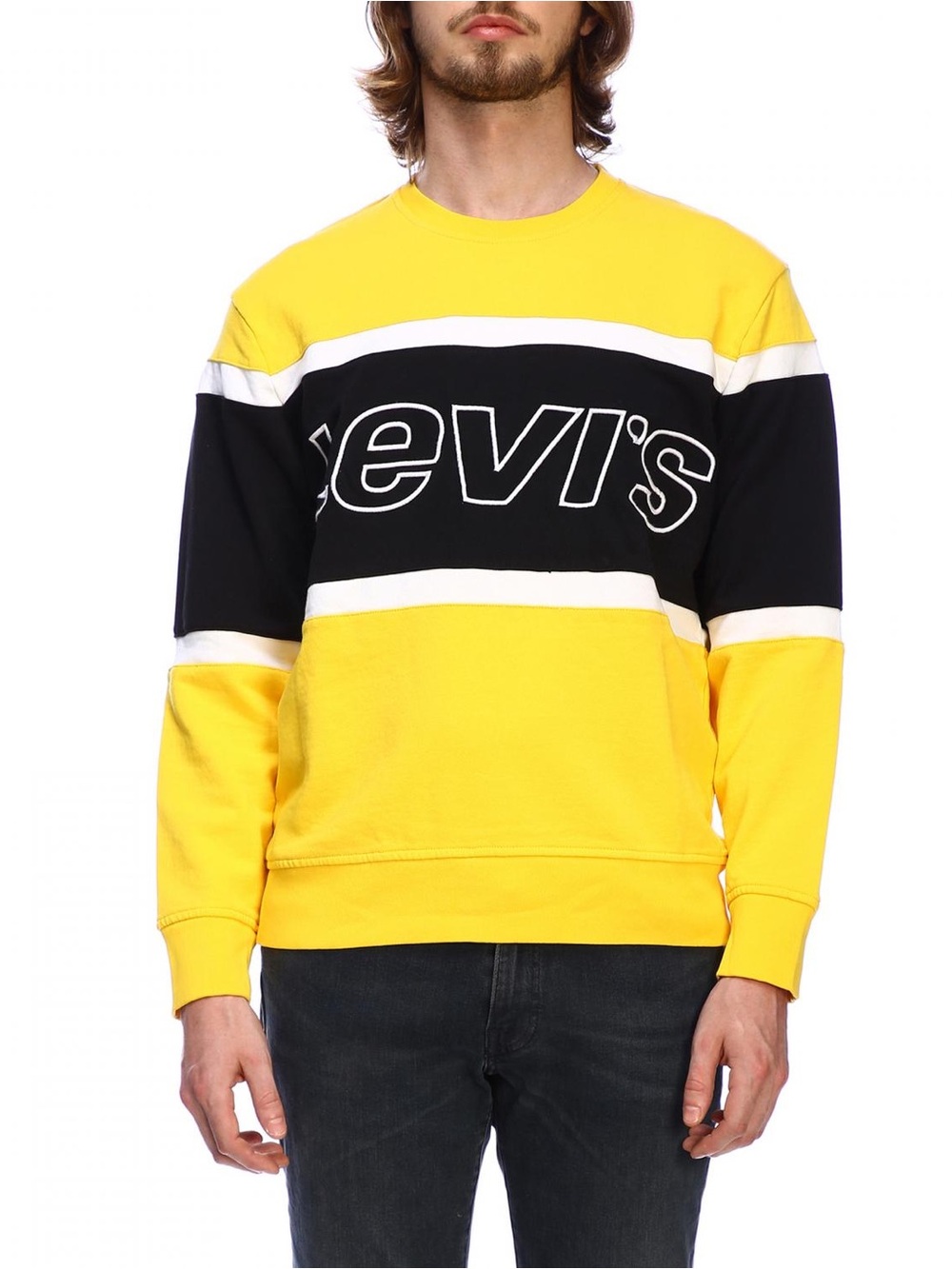 Levi's Yellow and Black Crewneck Logo Sweatshirt